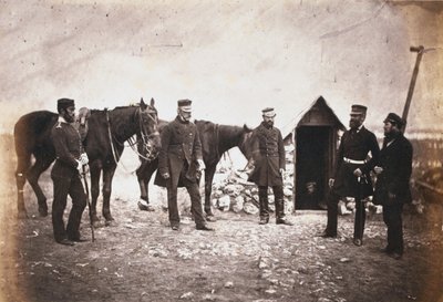 Major General Robert Garrett and Officers of His Staff, from an Album of 52 Photographs Associated with the Crimean War by Roger Fenton